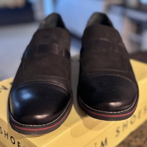 NWB! NEDIM SHOES Men Suede Leather Black Dress Shoes - Size 10.5 - Picture 4 of 8